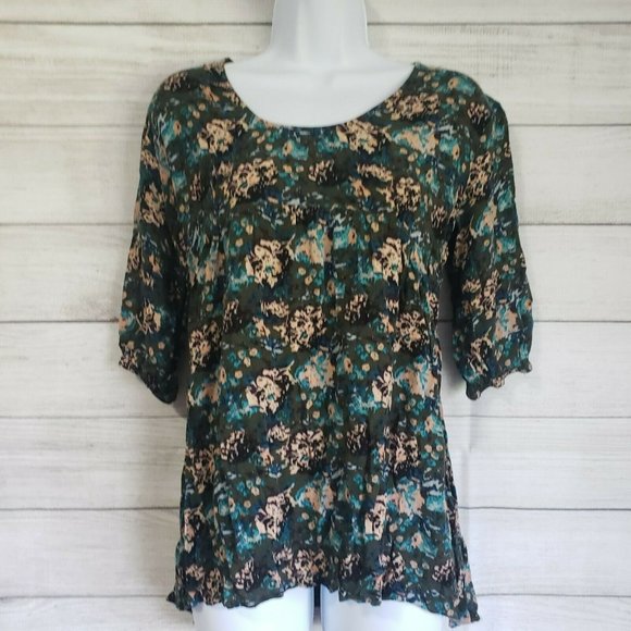 6/$30 Knot Sisters Medium Floral Multicolor Blouse - Picture 1 of 7